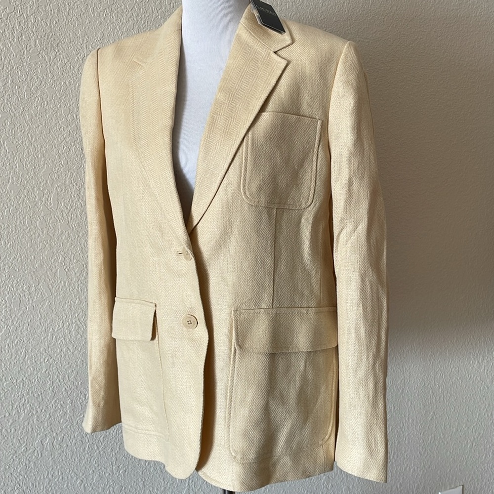 New Lauren Ralph Lauren cream blazer women Sz 16 - Picture 2 of 13